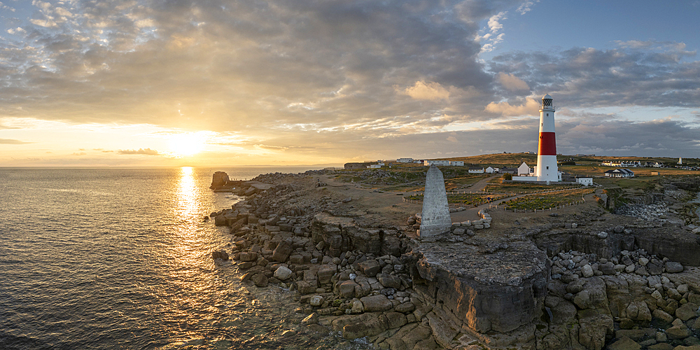 Portland Bill at sunset, Jurassic Coast, UNESCO World Heritage Site, Dorset, England, United Kingdom, Europe