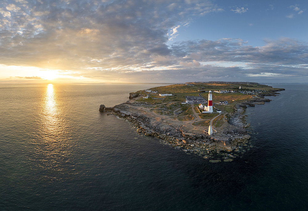 Portland Bill at sunset, Jurassic Coast, UNESCO World Heritage Site, Dorset, England, United Kingdom, Europe