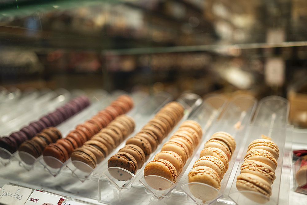 Macaroons(macarons) for sale, Royal Gallery of Saint Hubert, Brussels, Belgium, Europe