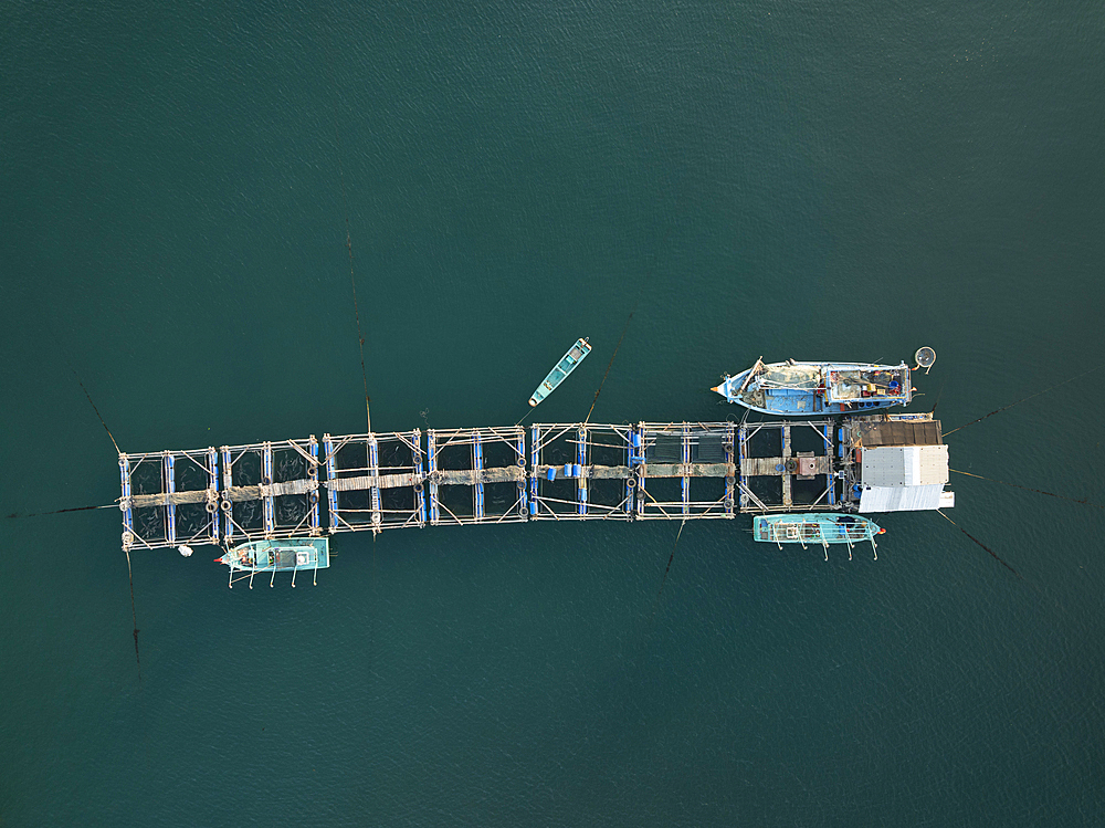 Aerial view of Fishing settlements Gành Dãu, Phu Quoc Island, Vietnam