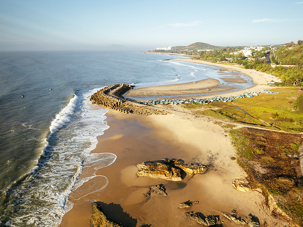 Aerial view of Bãi đá Ông Địa Beach, Mũi Né, Bình Thuận Province, Vietnam