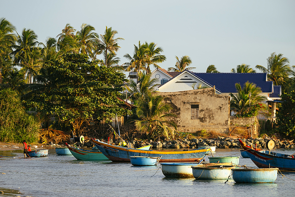 Fishing boats in bay, Mũi Né, Bình Thuận Province, Vietnam