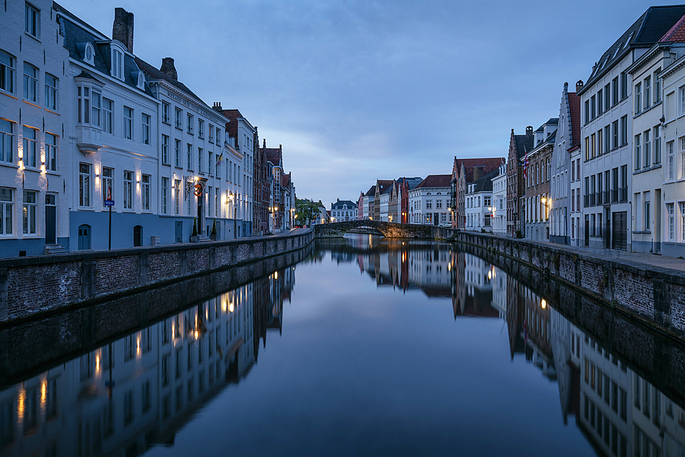 King's Bridge at twilight, Bruges, Belgium