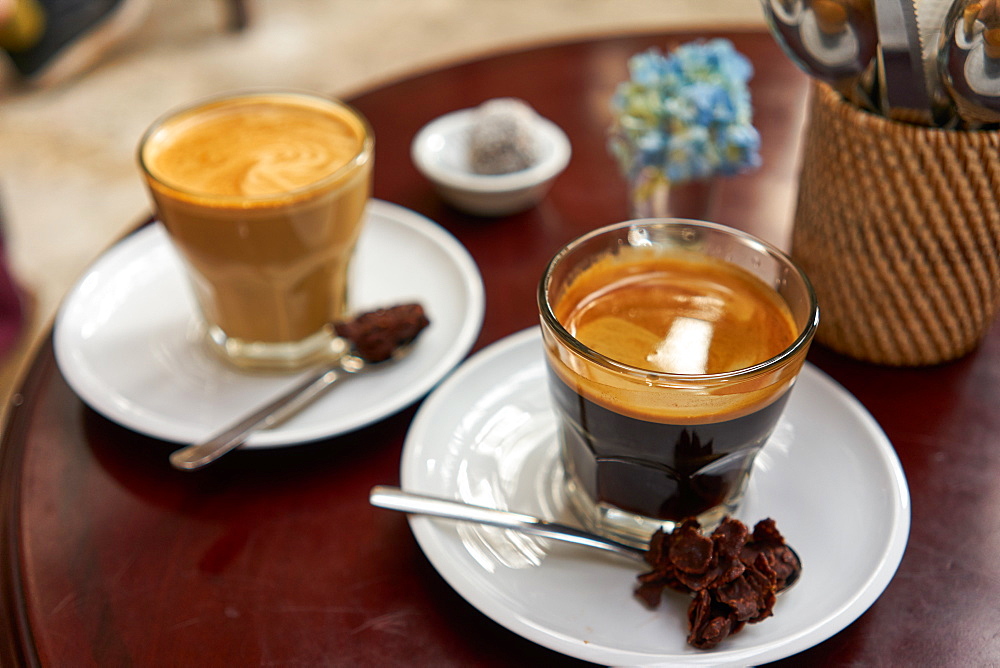 Cups of Indonesian coffee in Ubud, Bali, Indonesia, Southeast Asia, Asia