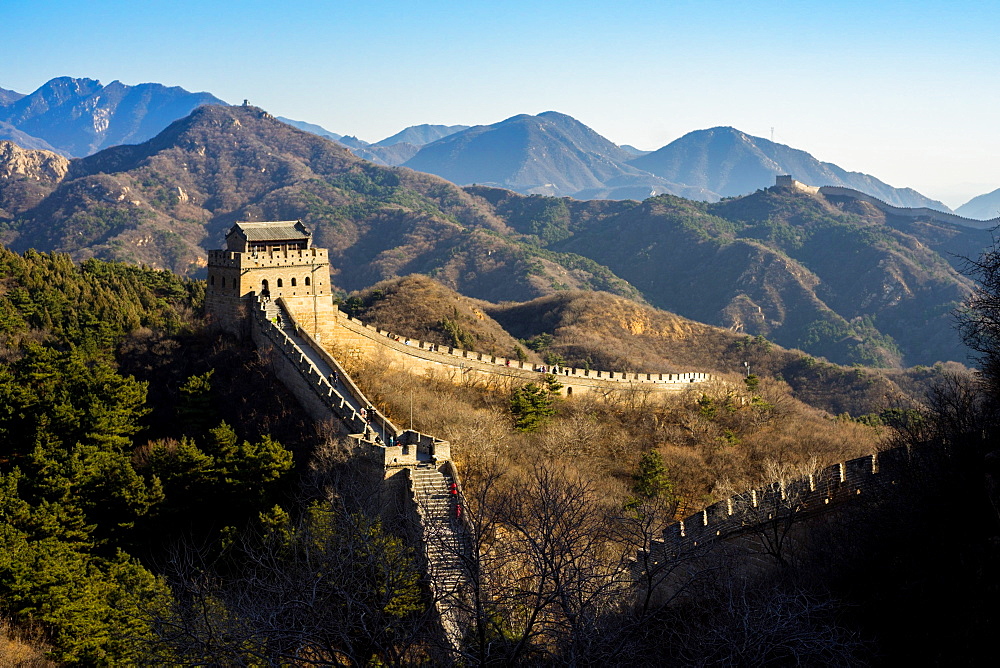 The Badaling section of the Great Wall of China in winter, UNESCO World Heritage Site, Badaling, China, Asia