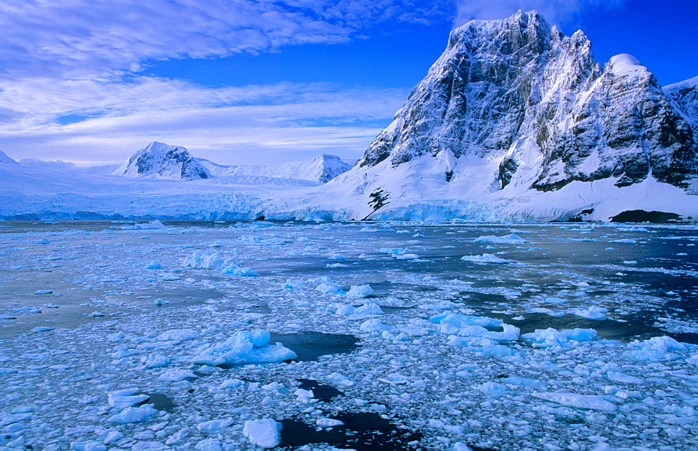 Northern Lemaire Channel - shaped and formed by ice. Lemaire Channel, Antarctic Peninsula, Antarctica.