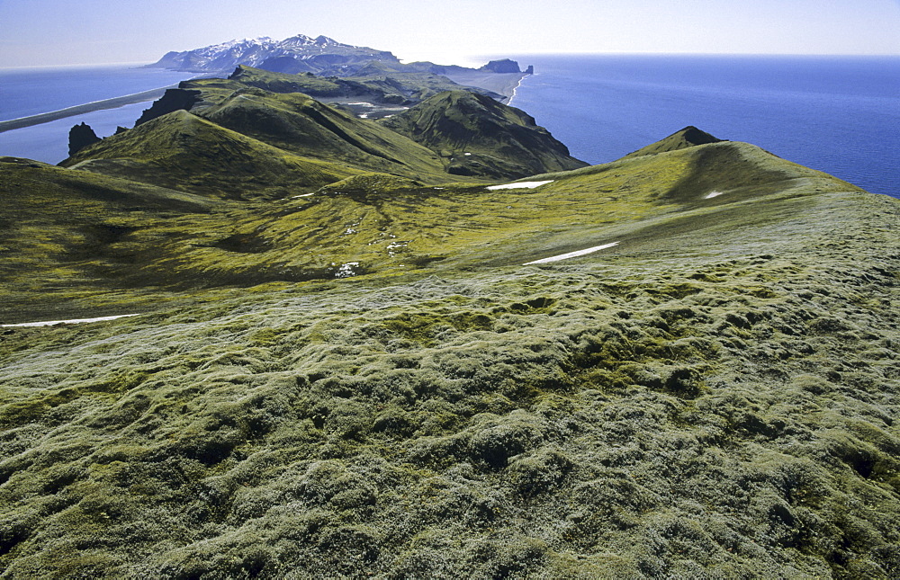 View from Danielssenkrateret towards Southwest and SØr-Jan. Jan Mayen, North Atlantic Island