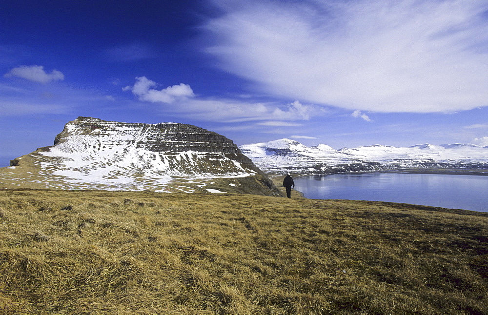 View from Hornbjarg towards Hornvik Bay. Northern Iceland.