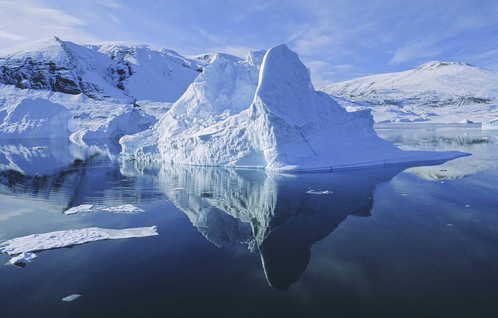 Drifting iceberg in RØdefjord. Scoresbysund, East Greenland