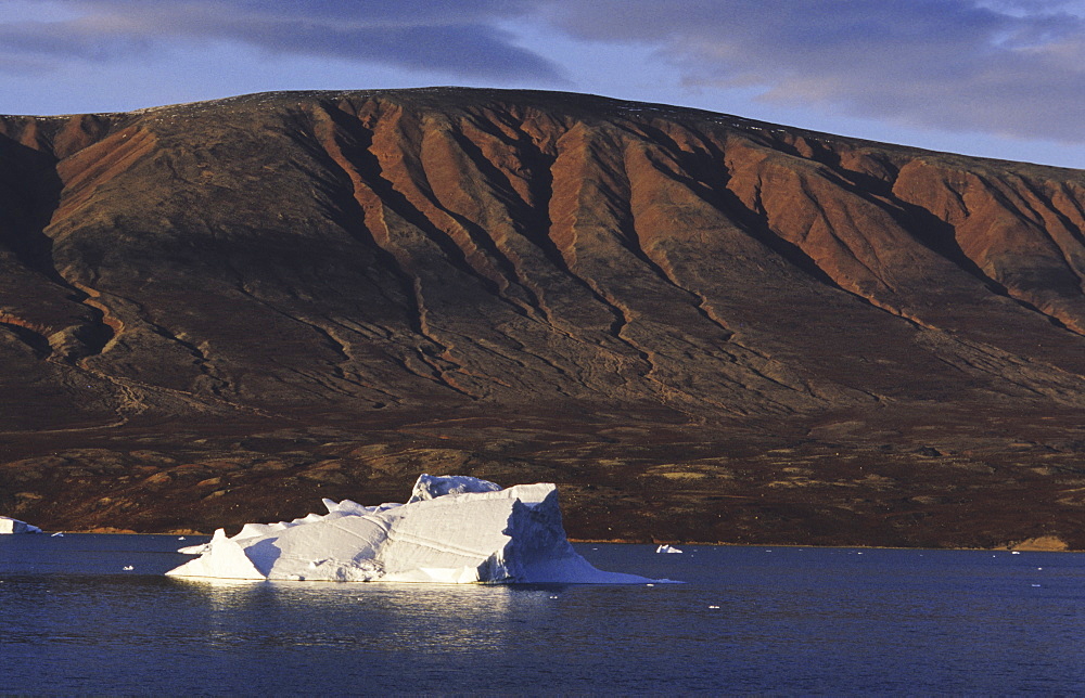 Late autumn sun in Harefjord. Scoresbysund, East Greenland