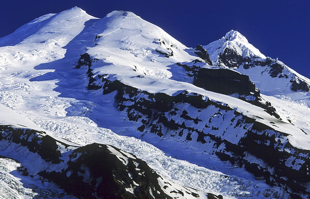 Summit of Mt Beerenberg, 2277m, in the evening sun. Jan Mayen, North Atlantic Island