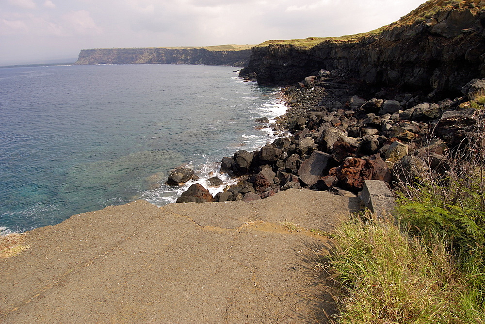 Destroyed road, South shore, Big Island, Hawaii, United States of America, Pacific