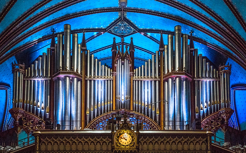 The Organ in Notre-Dame Basilica, Montreal, Quebec, Canada, North America