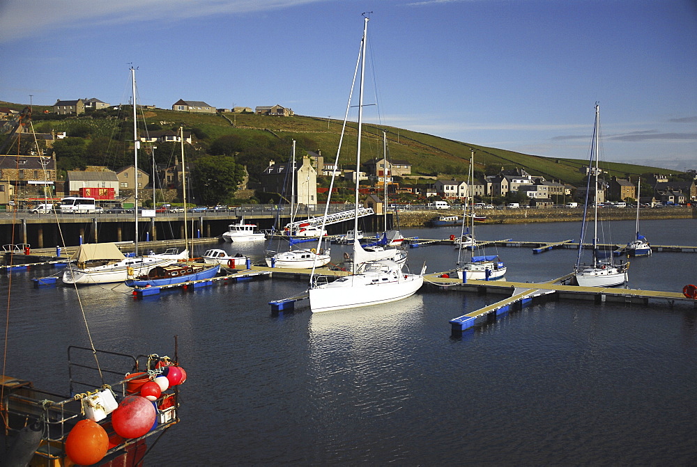 Yacht marina in Stromness harbour, Scapa Flow, Orkney Islands, Scotland, UK