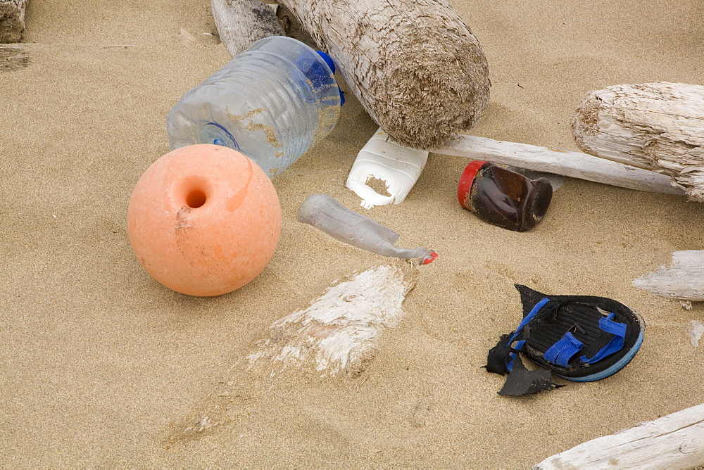 Plastic debris washed up on the beach near the Radio station on VERY REMOTE northern Bear Island (BjÂ¯rnÂ¯ya) in the Svalbard Archipeligo.