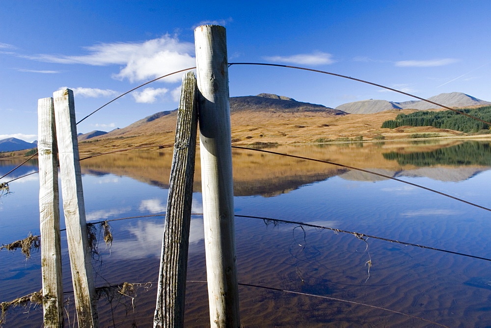 Freshwater loch.  Black Mount by Rannoch Moor near Glencoe, Scotland.