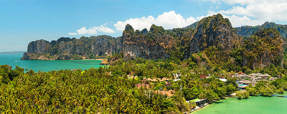 Railay Peninsula with West Rai Leh Beach and East Rai Leh Beach, Krabi, Thailand, Southeast Asia, Asia