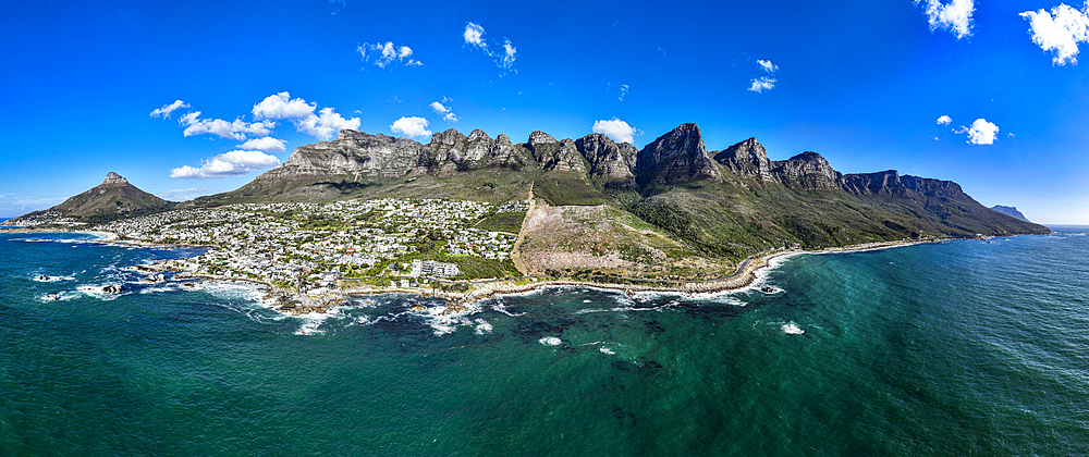 Panorama of the Twelve Apostles and Camps Bay, Cape Town, South Africa, Africa