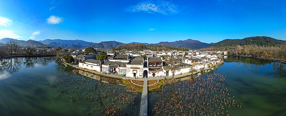 Panorama of Hongcun, historical village, UNESCO World Heritage Site, Huangshan, Anhui, China, Asia