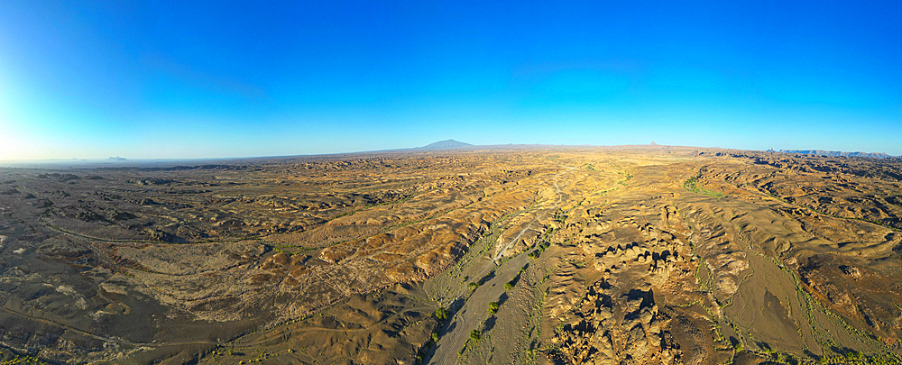 Aerial of the Tousside peak above Trou du Natron, Tibesti Mountains, Chad, Africa