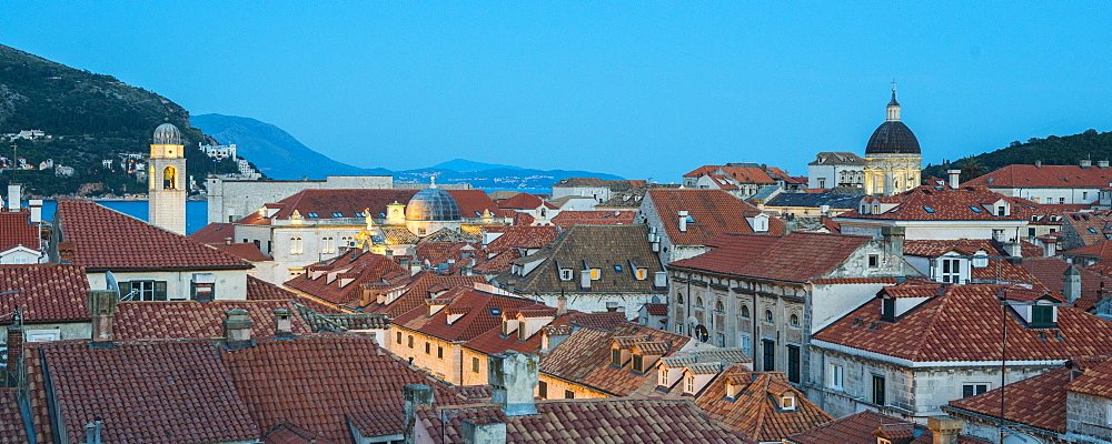 View of Dubrovnik from the city walls, UNESCO World Heritage Site, Dubrovnik, Croatia, Europe