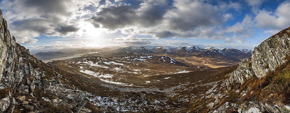 A view across the Cairngorms from the top of Creag Dubh near Newtonmore, Cairngorms National Park, Scotland, United Kingdom, Europe