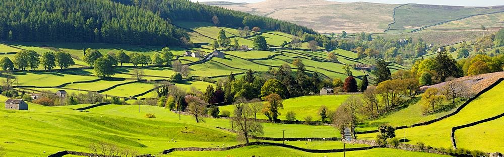 The hamlet of Howgill below Simons Seat in lower Wharfedale, North Yorkshire, UK.