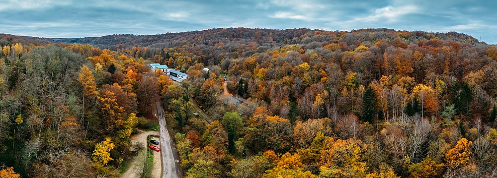 Panoramic view of the iron ore mine Cockerill d’Esch-sur-Alzette, which played a major role in Luxembourg’s economic boom from the 1870s to the 1990s