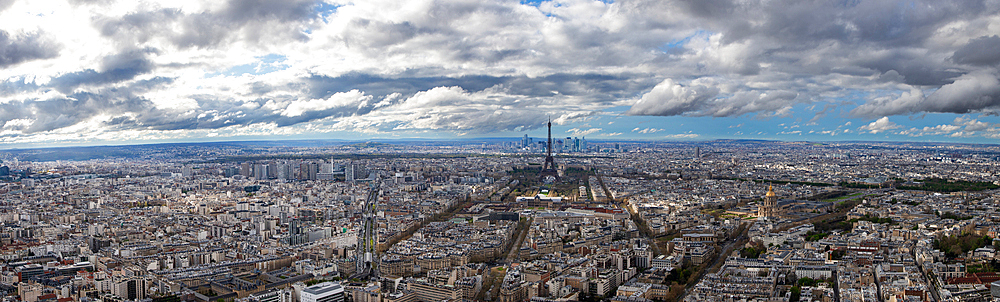 Paris overview with Eiffel Tower, Paris, France, Europe