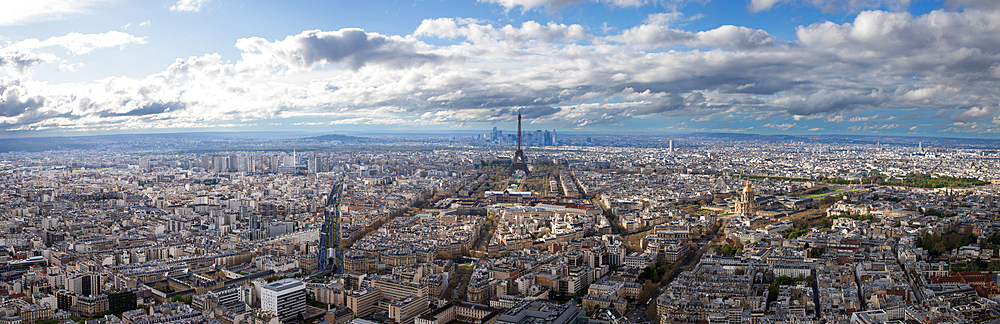 aerial view of Paris with Eiffel Tower France