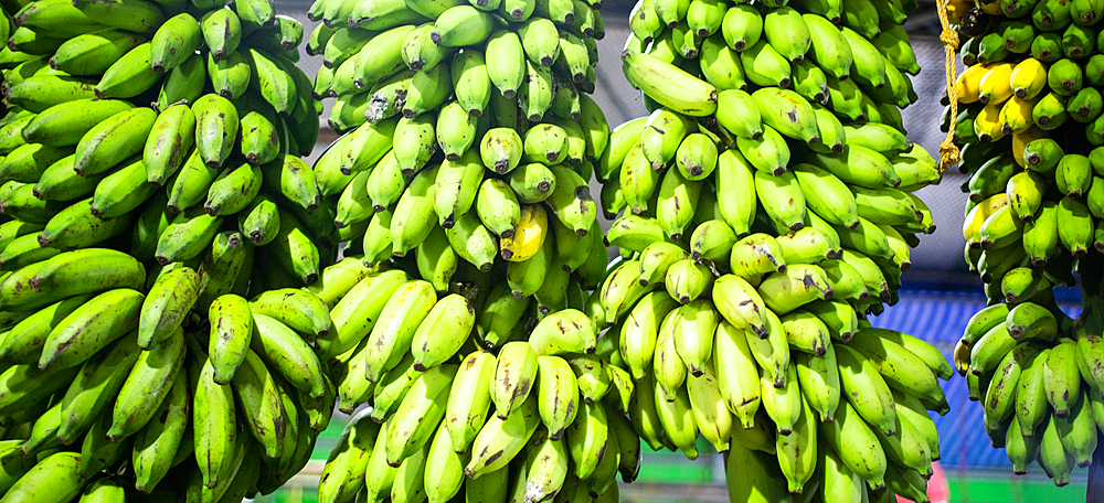 fresh fruit and vegetables on tropical market