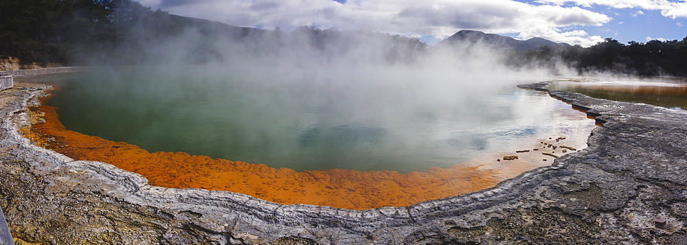 Champagne Pool in the Waiotapu geothermal area in the North Island, New Zealand, Pacific