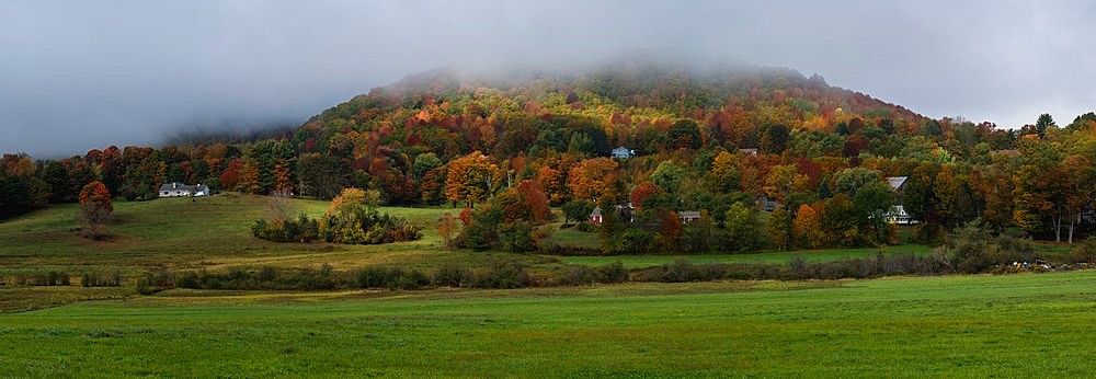 Fall panoramic view of Vermont country, Vermont, New England, United States of America, North America