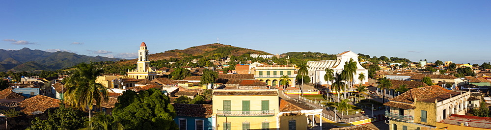 Panoramic view of Plaza Mayor, Trinidad, UNESCO World Heritage Site, Sancti Spiritus, Cuba, West Indies, Caribbean, Central America