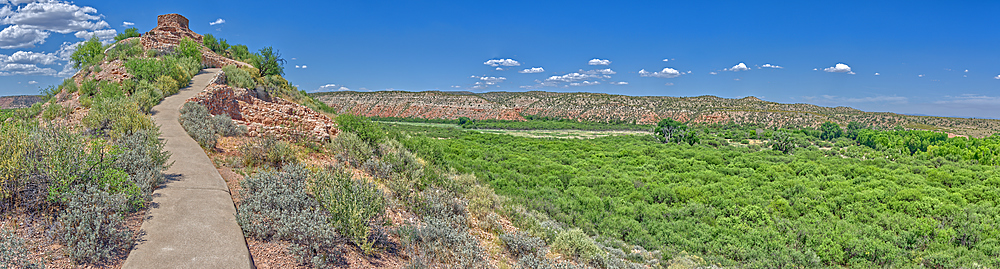 Panorama of Tuzigoot and the Verde Valley, managed by the National Park Service, Arizona, United States of America, North America