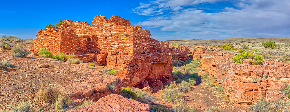 Panorama of the Lomaki Pueblo at the Wupatki National Monument, Arizona, United States of America, North America