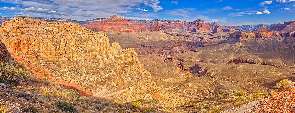 Grand Canyon view from the east side of Skeleton Point along the South Kaibab Trail, Grand Canyon National Park, UNESCO World Heritage Site, Arizona, United States of America, North America