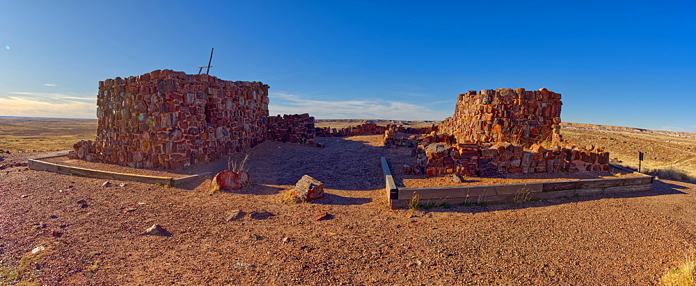 An Indian dwelling in Petrified Forest National Park called the Agate House, built between 1030AD and 1300AD, Arizona, United States of America, North America