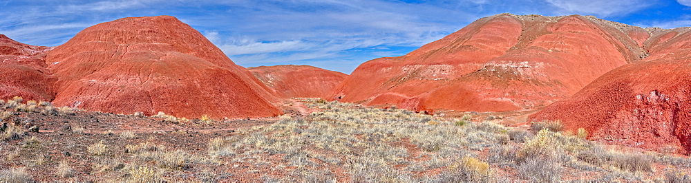 Mounds of a volcanic clay called Bentonite in the Petrified Forest National Park, Arizona, United States of America, North America