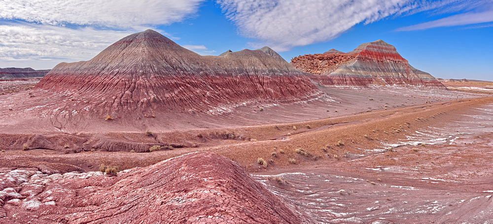 Hills of Bentonite Clay called Teepees at the start of the Blue Forest Trail in Petrified Forest National Park, Arizona, United States of America, North America