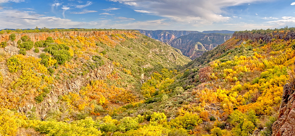 Sycamore Canyon viewed from the west side of Sycamore Point near sundown, located in Kaibab National Forest, Williams, Arizona, United States of America, North America