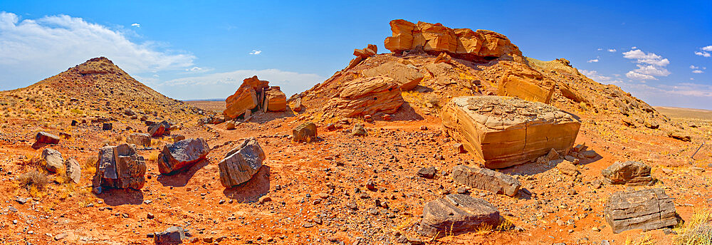 Panorama of Tsu'Vo Buttes in Homolovi State Park, Tsu'Vo is a Hopi word meaning Path of Rattlesnakes, Arizona, United States of America, North America