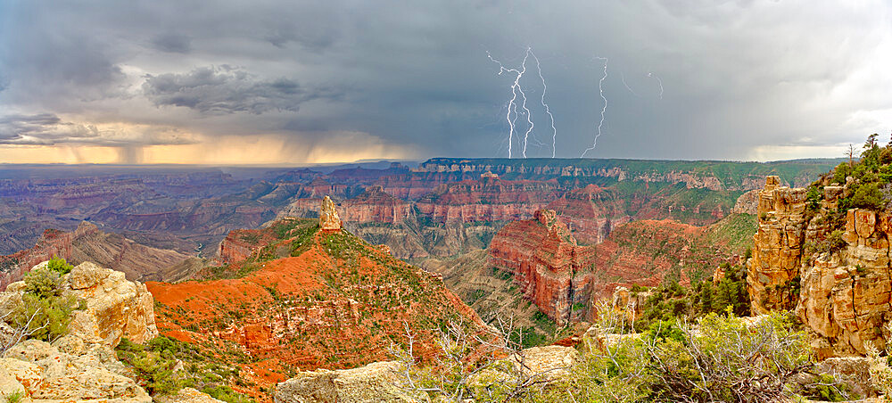 Storm rolling into Point Imperial at Grand Canyon North Rim, Grand Canyon National Park, UNESCO World Heritage Site, Arizona, United States of America, North America