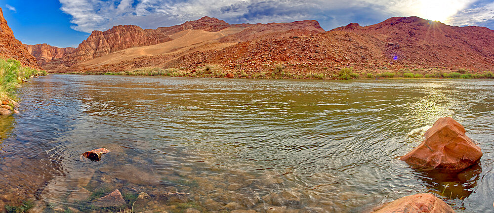 Panorama of the Colorado River just north of Lee's Ferry in the Glen Canyon Recreation Area, Arizona, United States of America, North America