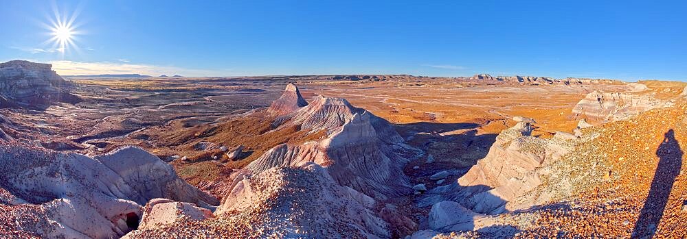 View of the Blue Forest plains from the lower part of Blue Mesa in Petrified Forest National Park Arizona.