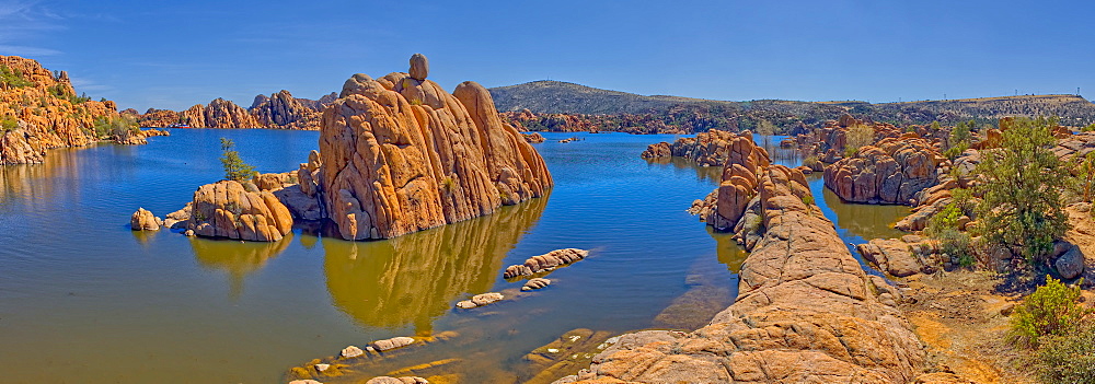 Panorama of Rock islands in Watson Lake viewed from the North Shore Trail, Prescott, Arizona, United States of America, North America