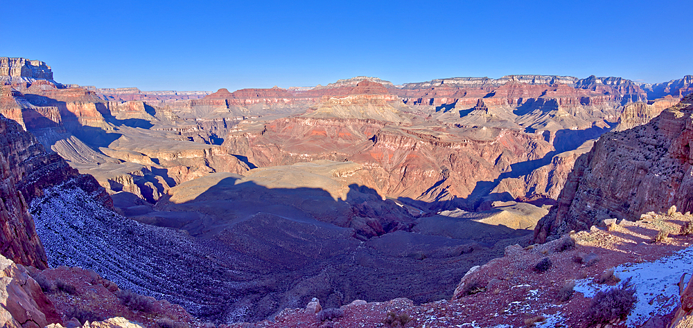 View of Pipe Creek from the west cliff of Skeleton Point at Grand Canyon Arizona along the South Kaibab Trail.