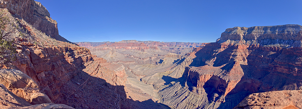 Hermit Canyon at Grand Canyon viewed from the east side of Yuma Point along the Boucher Trail with Pima Point on the upper right, Grand Canyon National Park, UNESCO World Heritage Site, Arizona, United States of America, North America