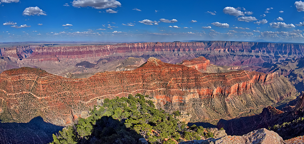 Jupiter Temple, a ridge on the east side of the North Rim, viewed from Cape Final, Grand Canyon National Park, UNESCO World Heritage Site, Arizona, United States of America, North America