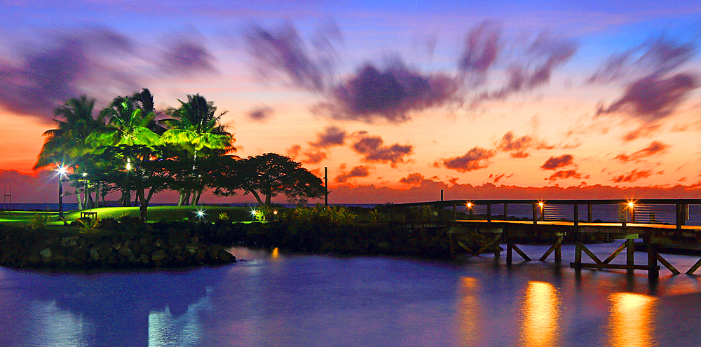 Twilight, First Landing Beach Resort, near Nadi, Viti Levu, Fiji, South Pacific